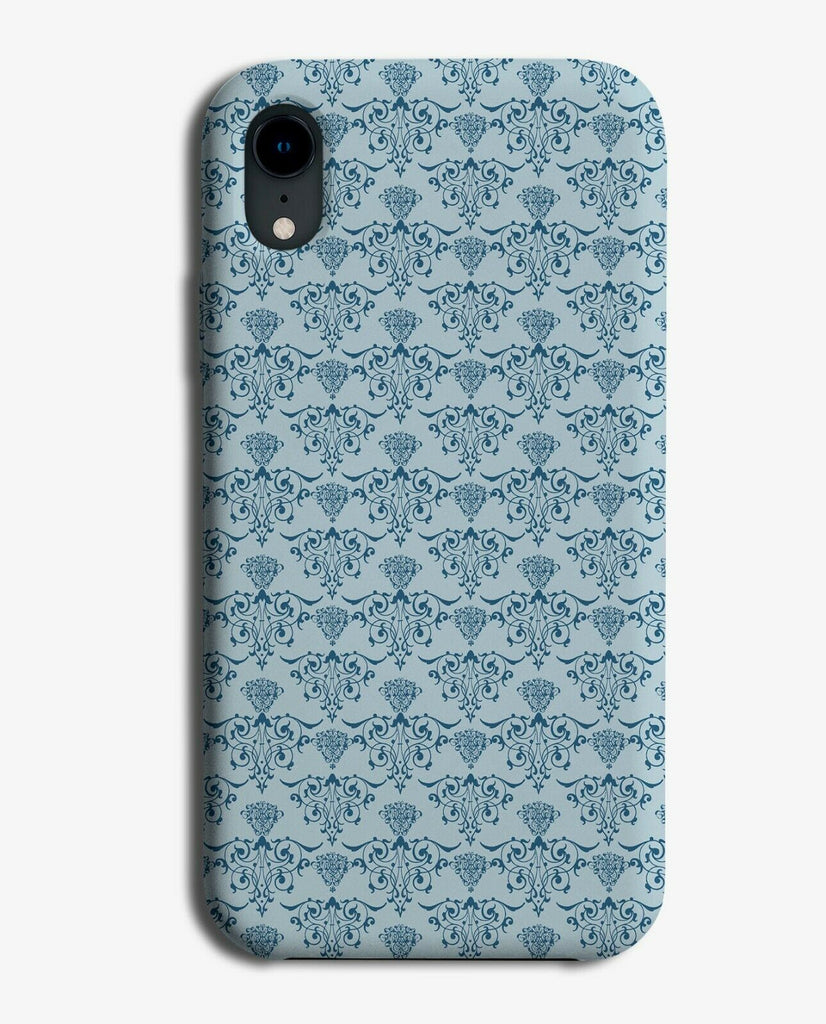Baby Blue Flowery Print Phone Case Cover Floral Henna Vintage Traditional E891
