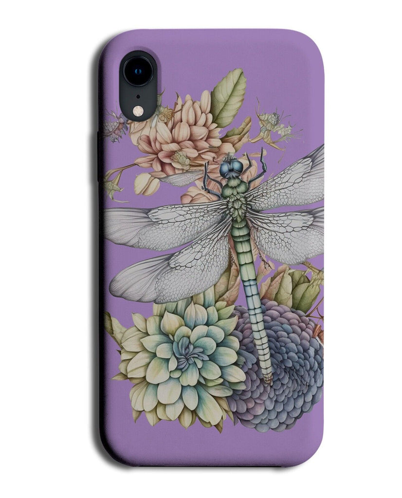 Purple Dragonfly On Flowers Phone Case Cover Flower Dragon Fly Wing Wings AM10