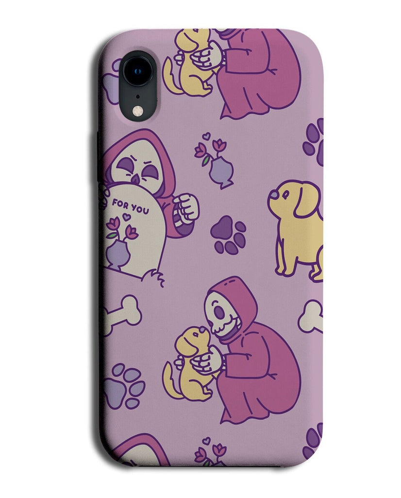 Cartoon Grim Reaper Who Loves Dogs Phone Case Cover Funny Lover Dog Spooky P845