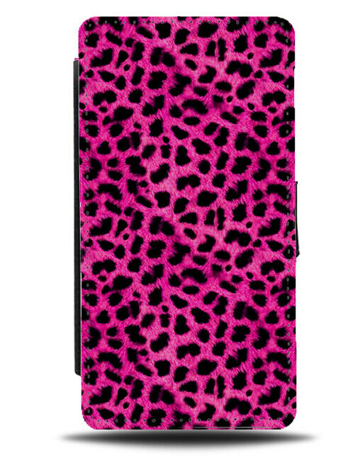 Hot Pink Leopard Spots Flip Wallet Phone Case Print Pattern Dots Cheetah B995