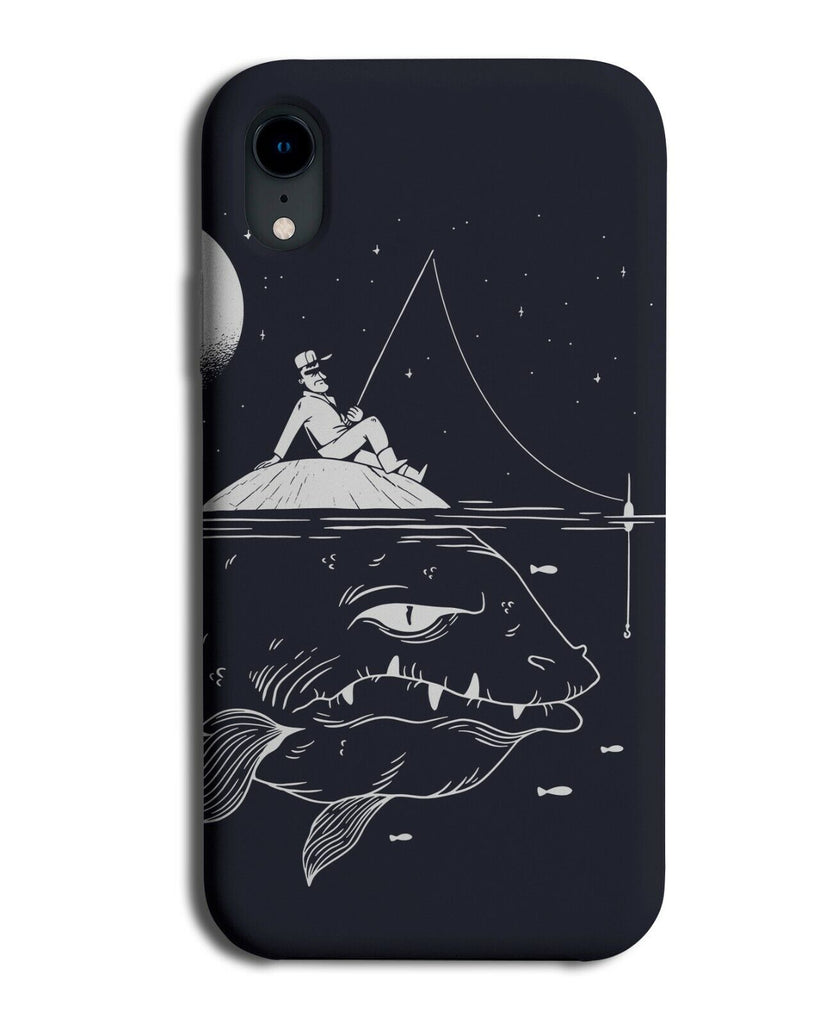 Novelty Fishing Design Phone Case Cover Fish Fisherman Funny LOL Night Sky J366