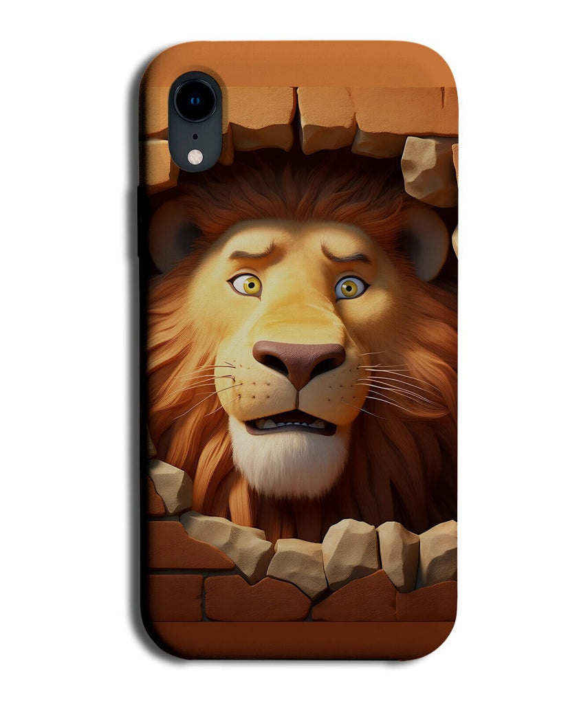Funny Kids Lion Breaking Through Phone Case Cover Design 3D Effect Novelty CV79