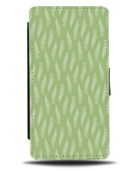 Green Faded Leaves Design Flip Wallet Case Pattern Floral Leaf Jungle E735