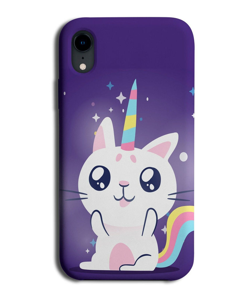 Unicorn Cat Cartoon Phone Case Cover Unicorns Cats Kitten Rainbow Girly E658