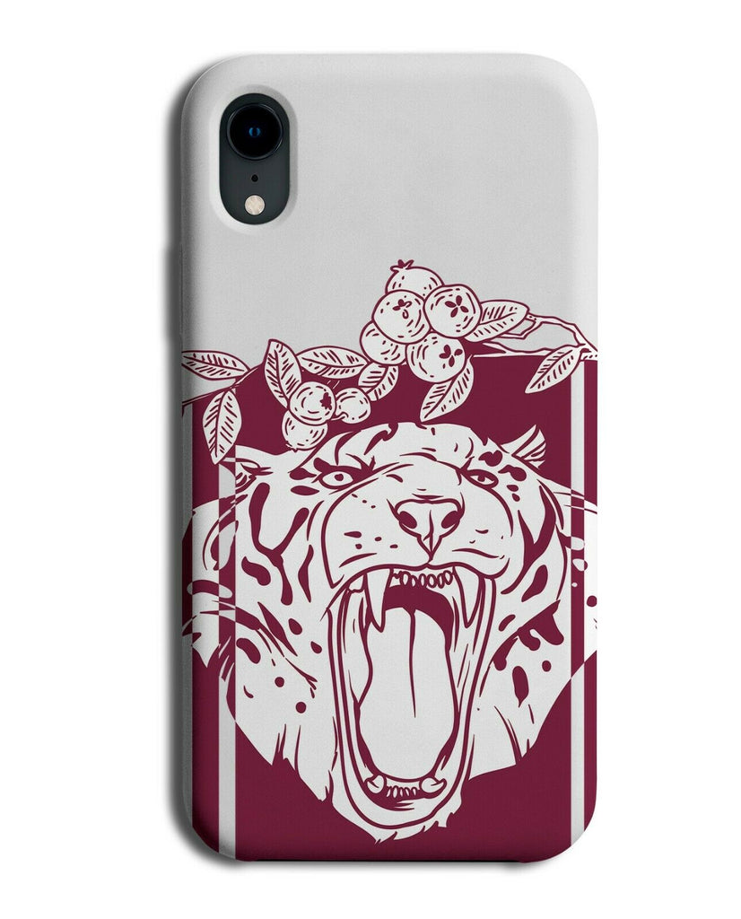 Marroon Red Tiger and Flowers Phone Case Cover Anime Animal Artistic Image E417