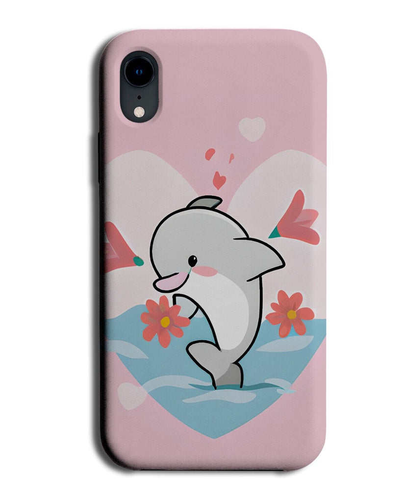 Simplistic Dolphin Phone Case Cover Pink Love Heart Dolphins Hearts Comic AL47