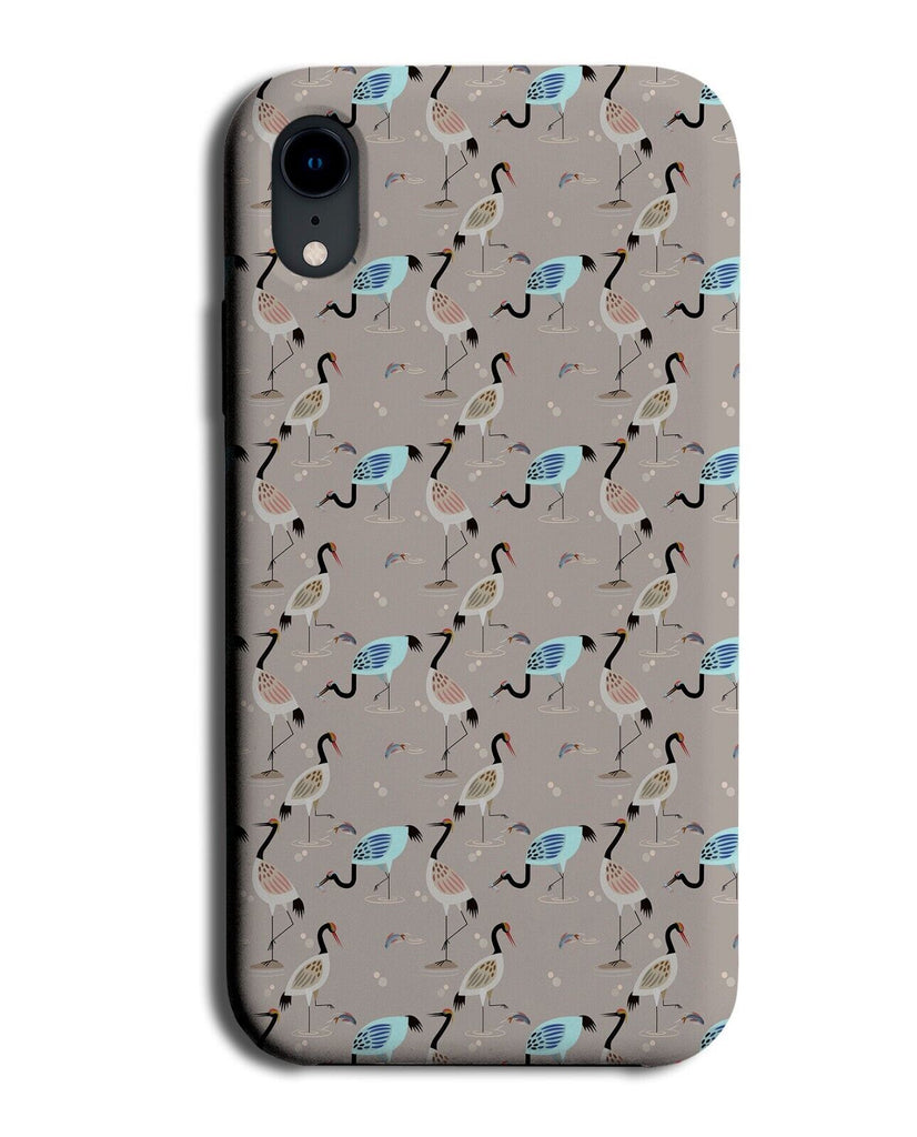 Herons In Pond Phone Case Cover Heron Birds Shapes Crane Cranes Grey Blue Q753