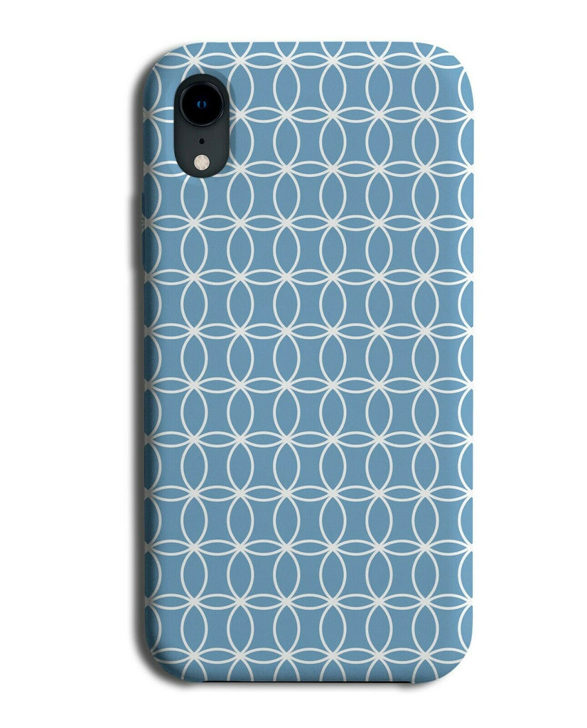 White and Blue Geometric Shapes Phone Case Cover Circles Mens Boys Dad Navy F217