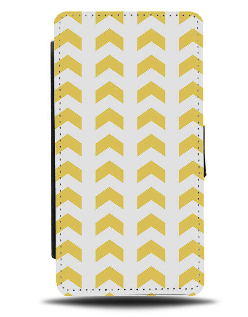 Yellow Arrows Pattern Flip Wallet Case Arrow Design Directional Shapes G515