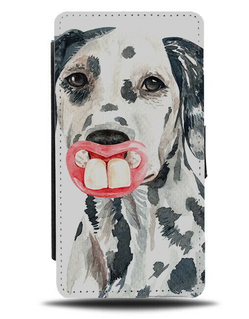 Dalmatian Flip Wallet Phone Case Dog Dogs Funny Teeth Fancy Dress Picture K535