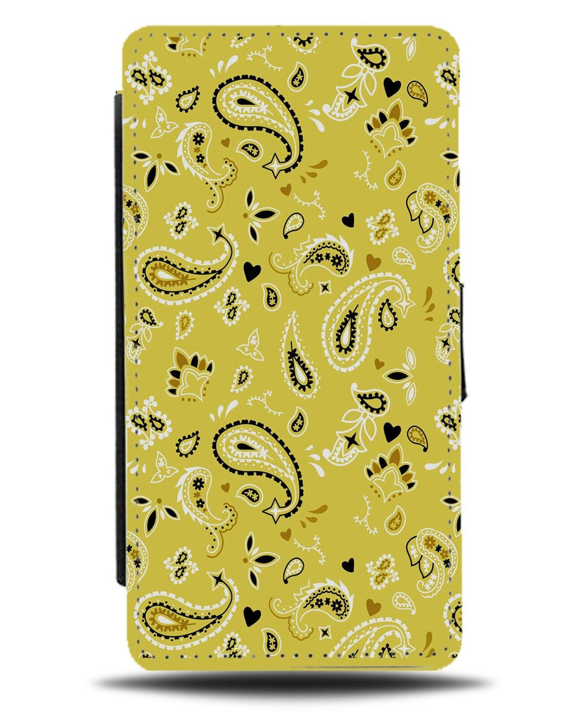 Mustard Yellow Paisley Shapes Flip Wallet Case Paisleys Indian Tribal Paste DB38