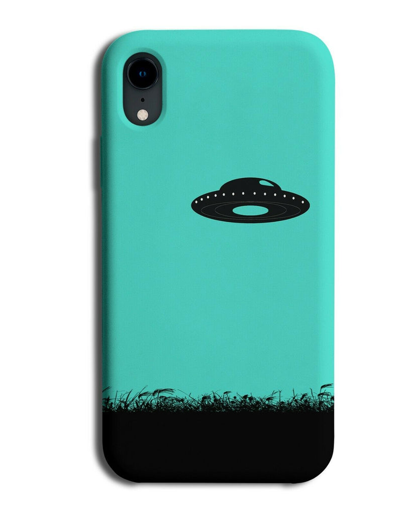 UFO Silhouette Phone Case Cover UFOs Aliens Alien Turquoise Green i287
