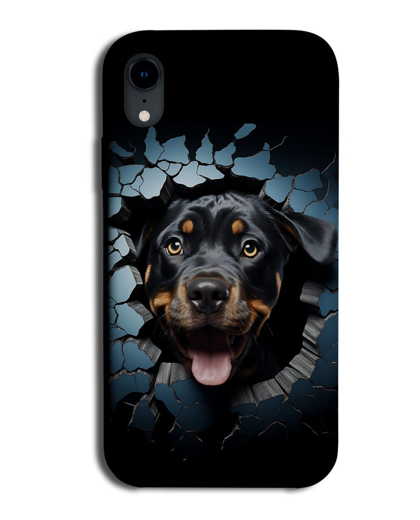Funny Rottweiler Breaking Through Phone Case Cover 3D Effect Print Dog CX37