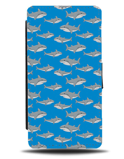 Cartoon Children's Great White Shark Pattern Flip Wallet Case Sharks Whites AB78