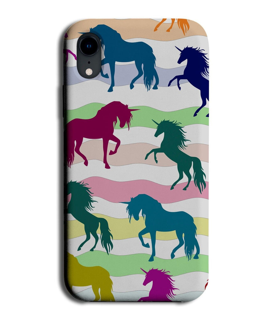 Colourful Unicorn Shapes Phone Case Cover Symbols Unicorns Outline Horse CS93