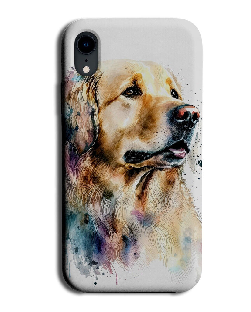 Dripping Watercolour Golden Retriever Dog Phone Case Cover White Labrador BD88