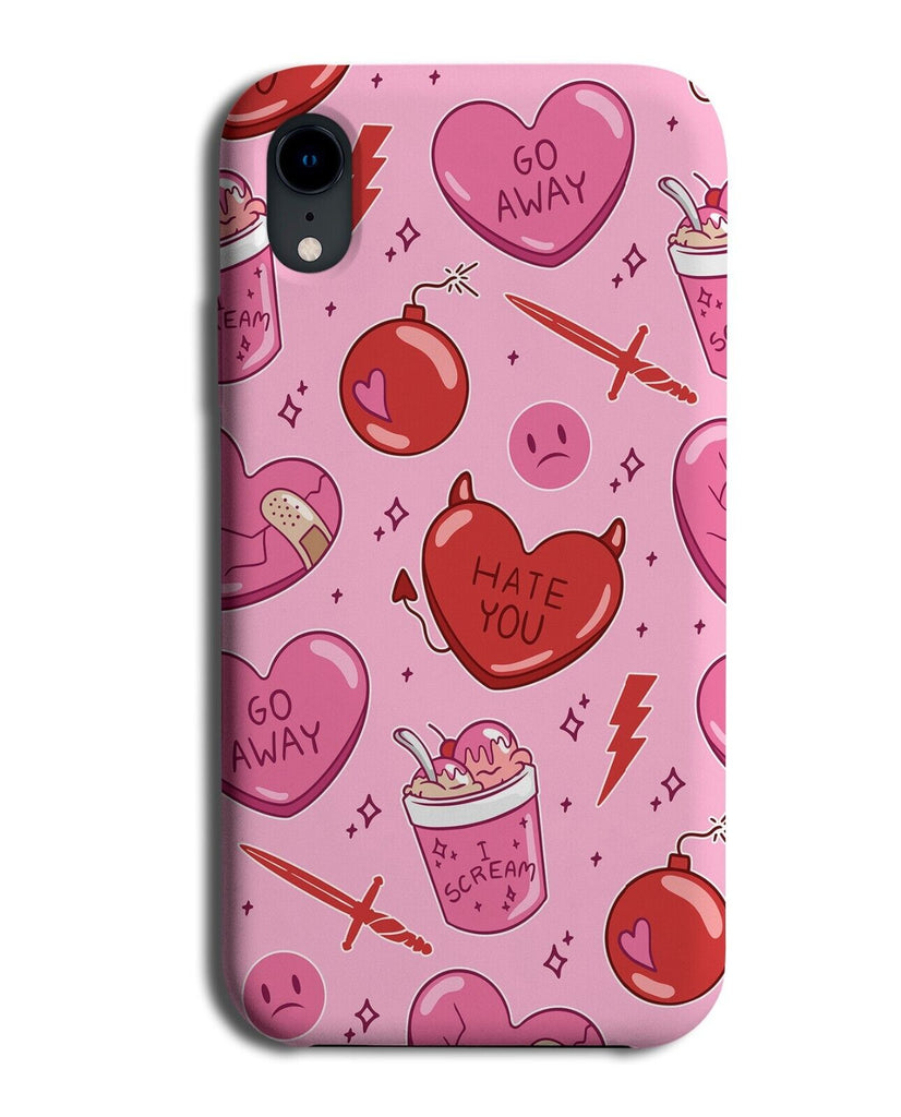 Funny Anti Valentines Symbols Phone Case Cover Valentine Pink Girls Hearts P011