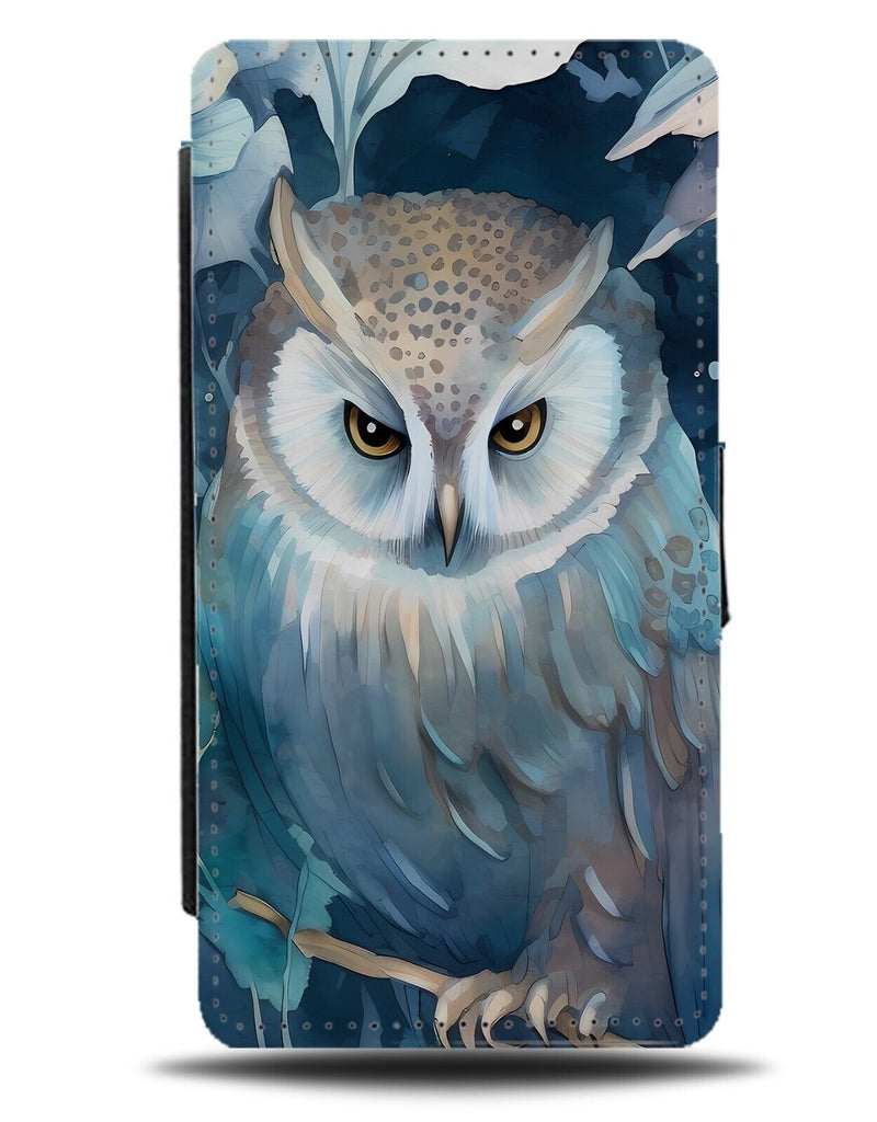 Funny Angry Owl Face Flip Wallet Case Owls Frowning Anger Moody Frown Eyes CU73