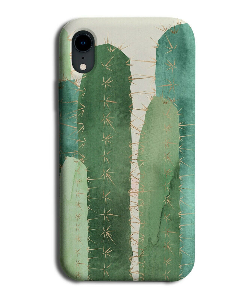 Tall Green Cactus Shapes Phone Case Cover Shape Print Thin Gift Present E986