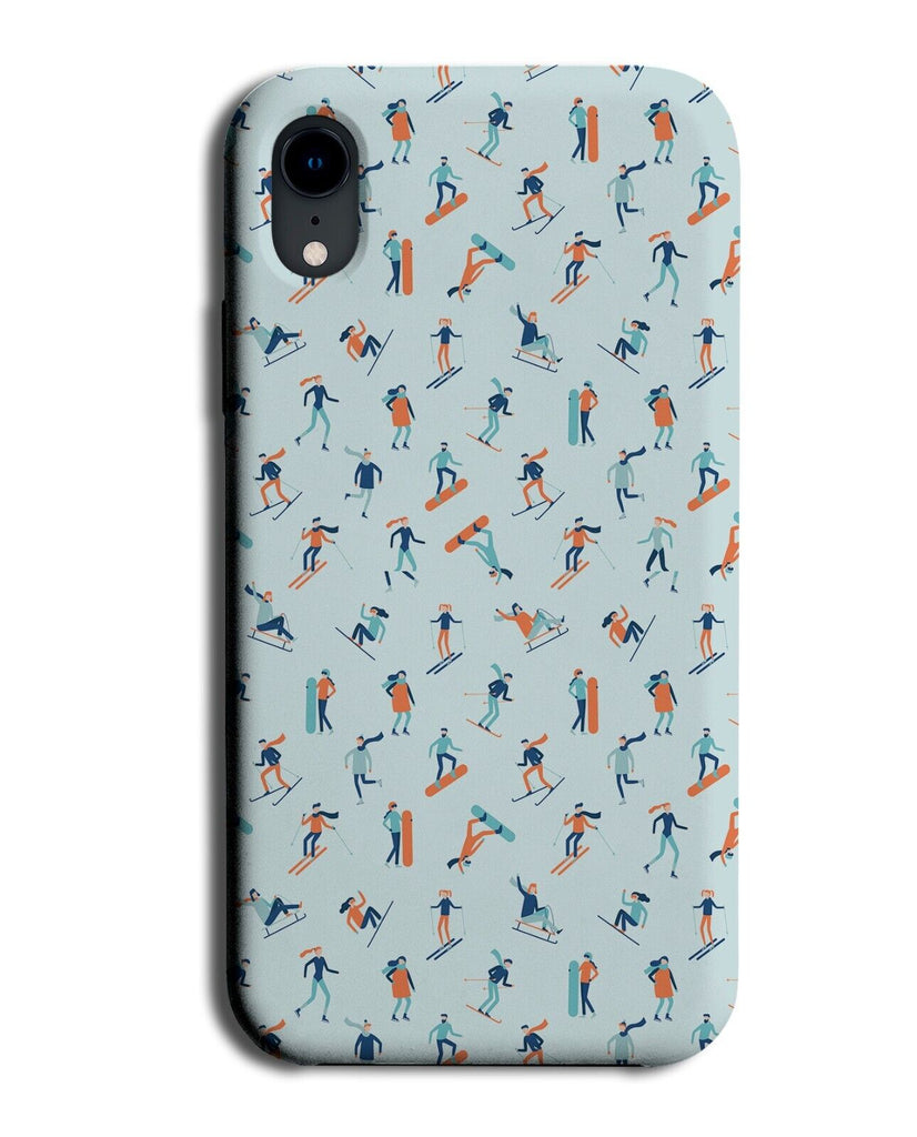 Skiing Phone Case Cover Ski Resort Downhill On Skis Winter Sports Pattern LP05
