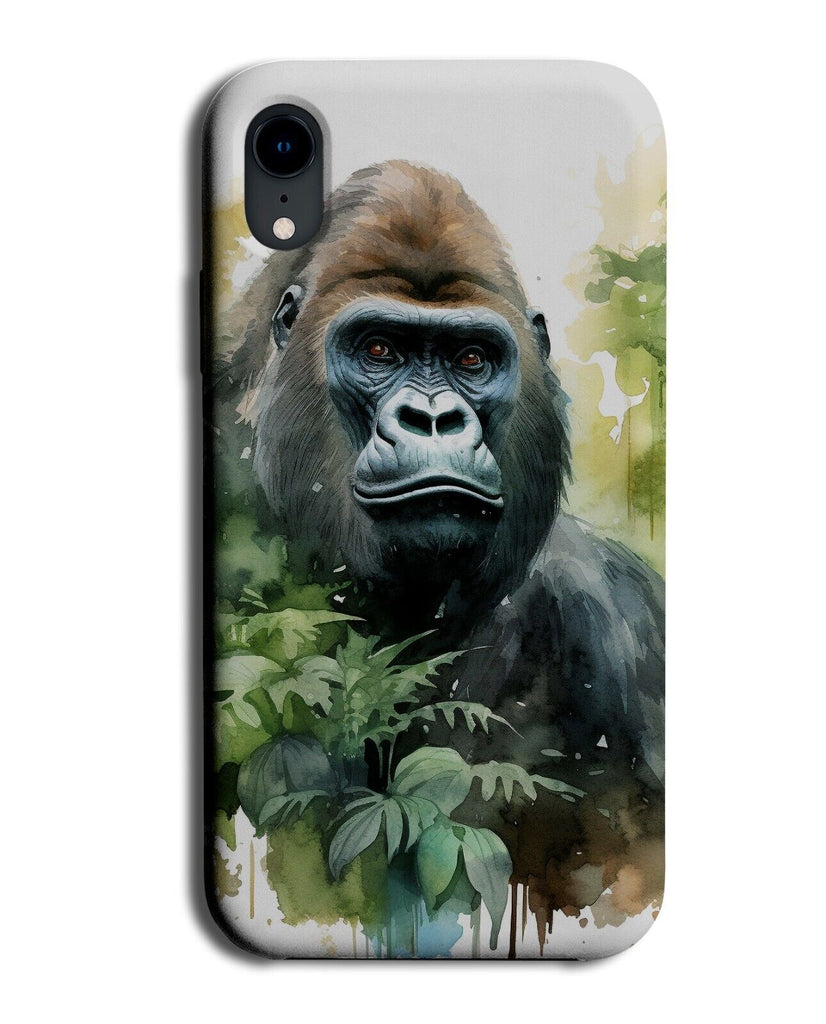 Silverback Gorilla Face Phone Case Cover Jungle Wild Gorillas Monkey Black DD92
