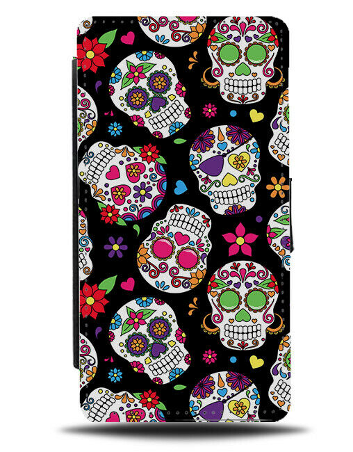 Gothic Sugar Skull Flip Wallet Case Skulls Mexican Goth Floral Grunge Teen G590
