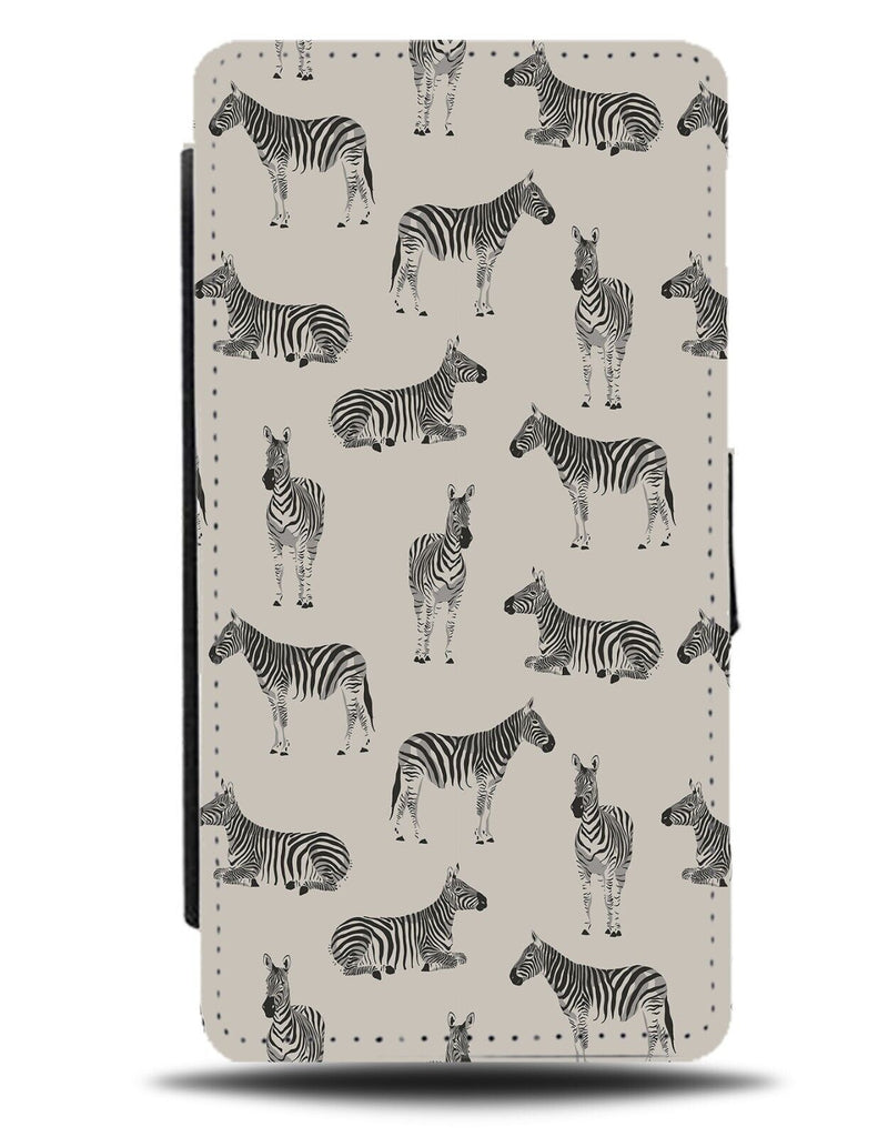Vintage Zebras Wallpaper Flip Wallet Case Zebra Animal Pattern Multiple CD15