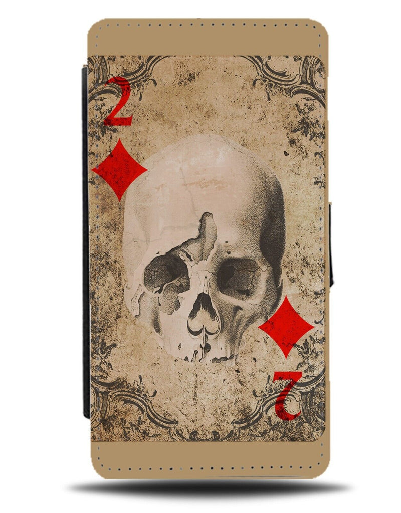 Gothic Playing CardFlip Wallet Case Goth Vintage Skull Skulls Cards Design BC37