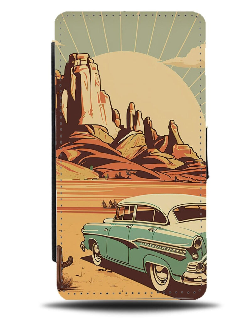 Vintage Retro Travel Photo Flip Wallet Case 60s Car Cars America Road Trip BC50