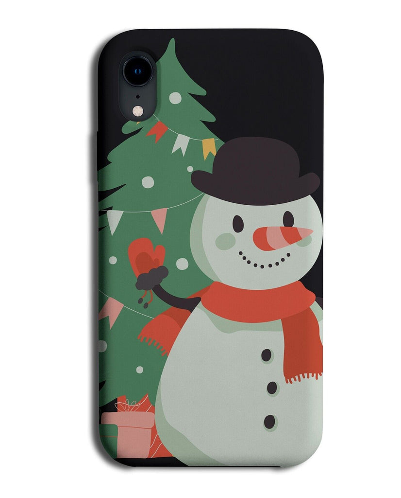 Christmas Tree and Happy Snowman Phone Case Cover Snowmans Trees Picture N788