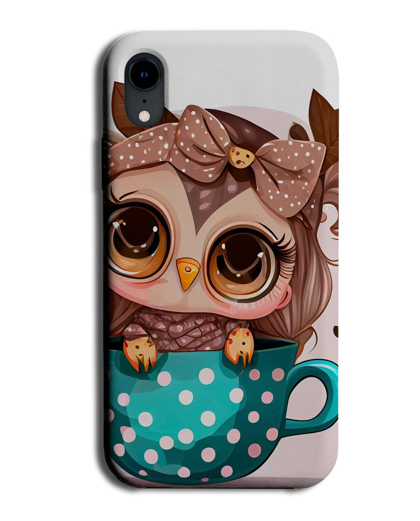 Kawaii Owl In A Teacup Phone Case Cover Tea Cup Vintage Polka Dot Pot Owls BJ73