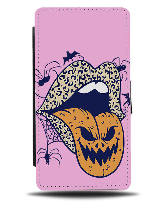 Leopard Print Lipstick Design Flip Wallet Case Halloween Lip Lips Kiss N4868