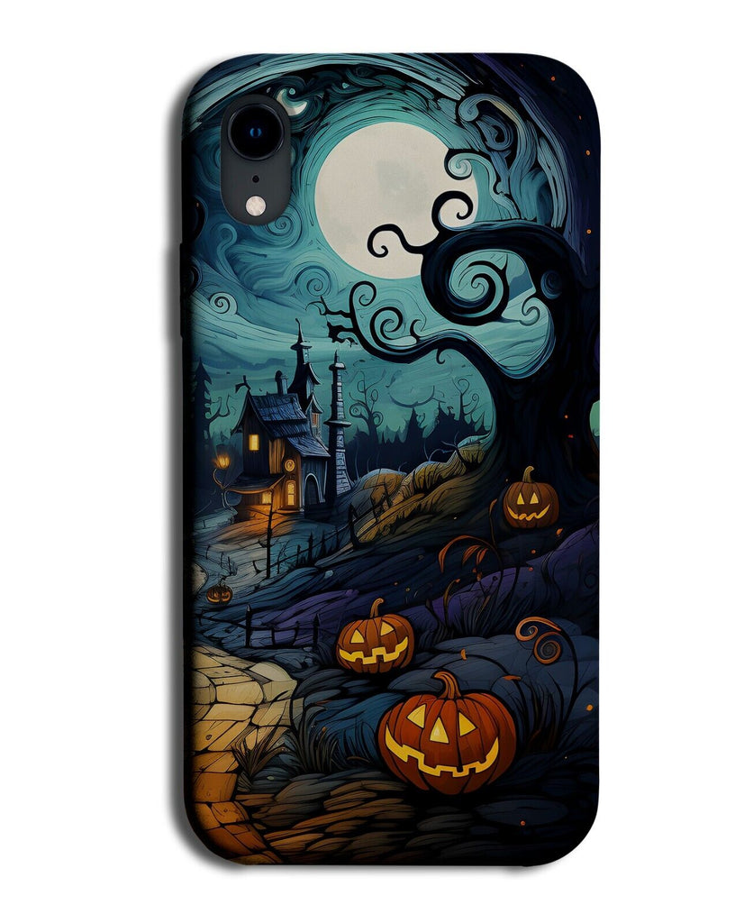 Halloween Woods Phone Case Cover Pumpkin Haunted House Mansion Full Moon DA60