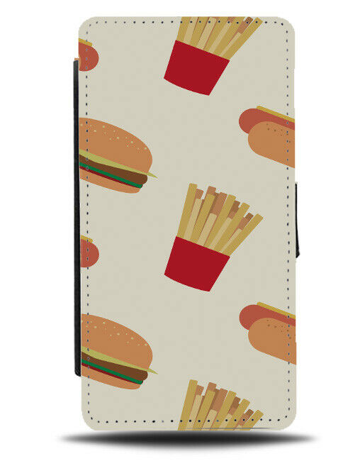 Cartoon Fast Food Pattern Phone Cover Case Design Burgers Box Of Fries J088