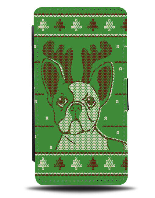 Green Pug Christmas Jumper Design Flip Wallet Case Pugs Dog Dogs Pet Pets N918