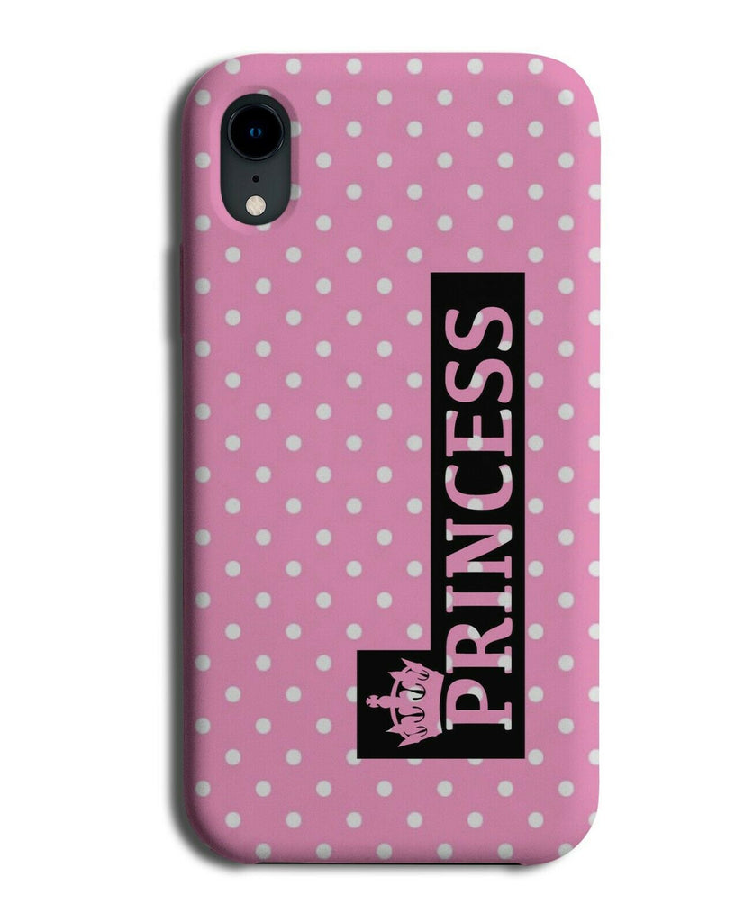 Baby Pink and White Polka Dot Phone Case Cover Princess Crown Dots Dotted A500