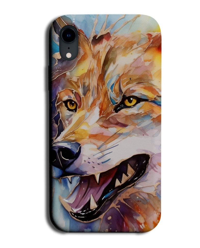 Colourful Wolf Painting Print Phone Case Cover Wolves Face Oil Teeth Animal CB02