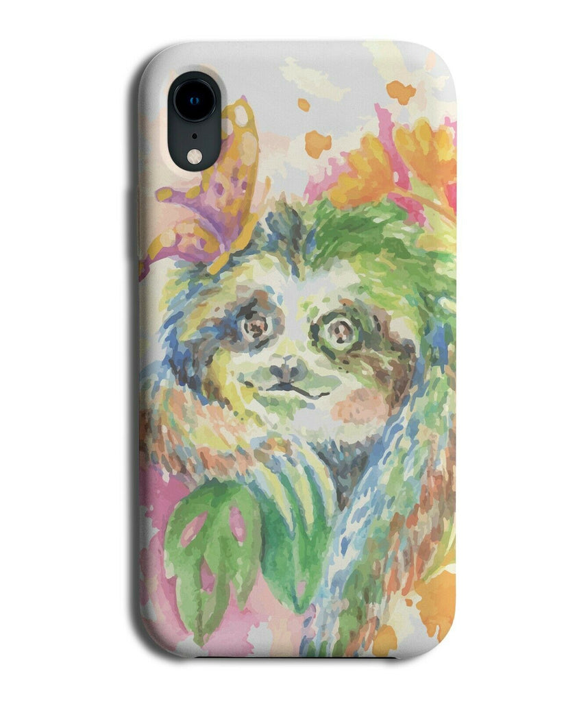 Colourful Water Oil Painting Of A Sloth Phone Case Cover Art Artwork E405