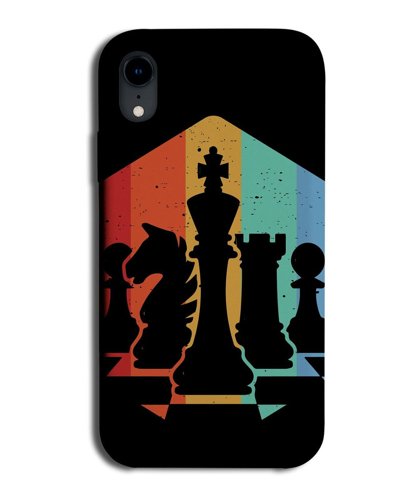 Colourful Retro Chess Pieces Phone Case Cover Lover Player Gift Present Set Q846