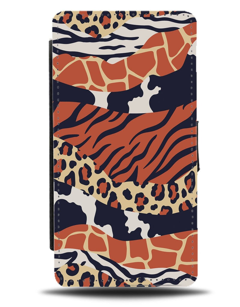 Safari African Pattern Flip Wallet Case Animals Zoo Zoology Skin Style Skon BF80