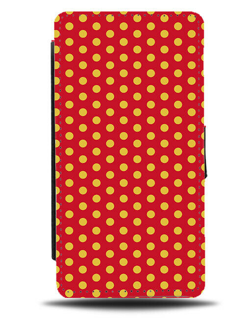 Yellow and Red Small Polka Dots Flip Wallet Case Dot Dotted Patterning G574