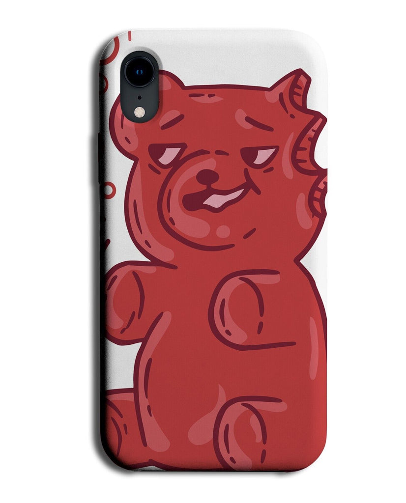 Funny Half Eaten Gummy Bear Phone Case Cover Red Strawberry Candy Bears P051