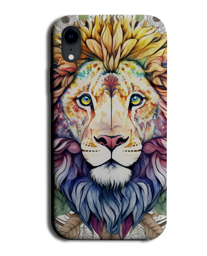 Colourful Lion Artwork Phone Case Cover Multicoloured Airbrush Artwork Art BG78