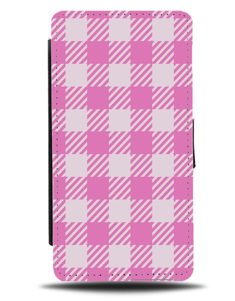 Baby Pink Tartan Pattern Flip Wallet Case Gingham Flannel Houndstooth CJ45