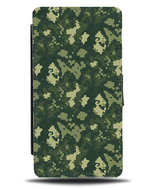 Pixelated Camo Print Design Flip Wallet Case Pattern Pixels Camouflage K815