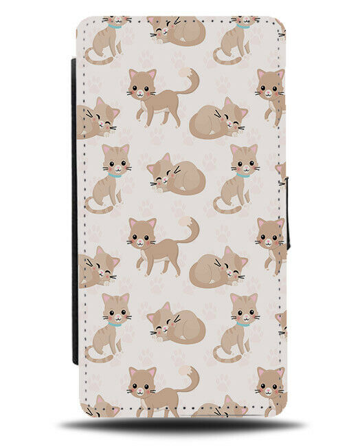 Cat Cartoon Pattern Flip Wallet Case Picture Cats Funny LOL Kitten Kittens F005
