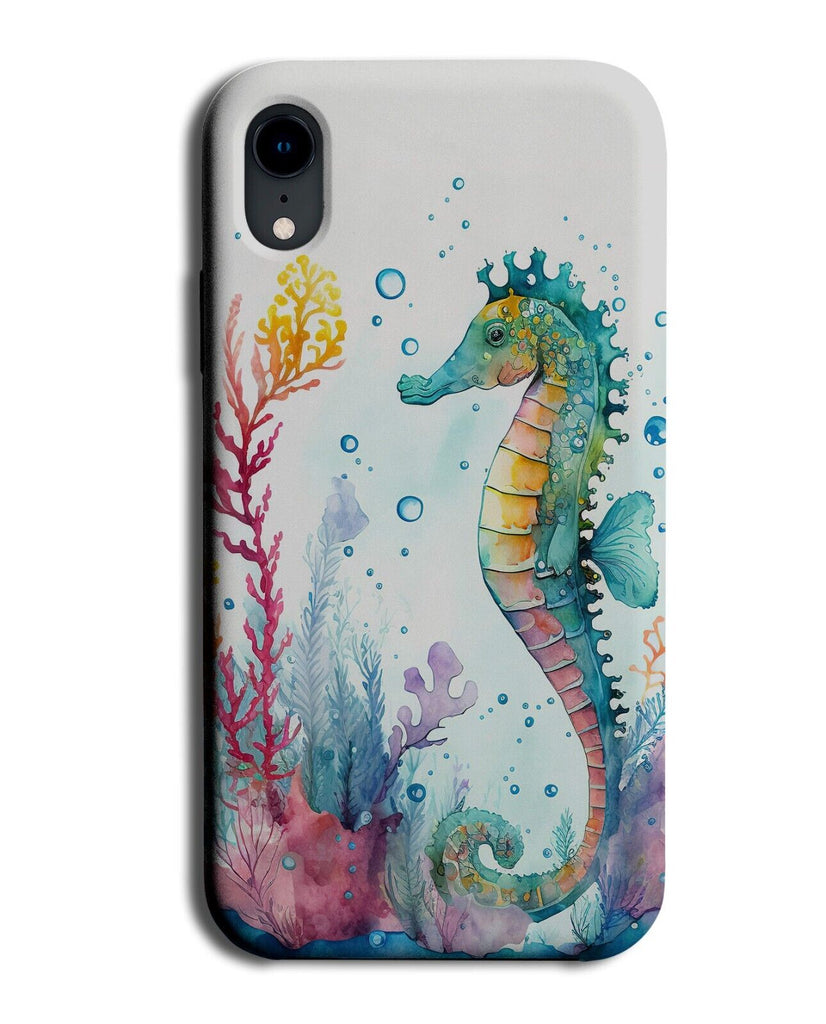 Colourful Watercolor Seahorse Phone Case Cover Sea Horse Watercolour Sea BL34