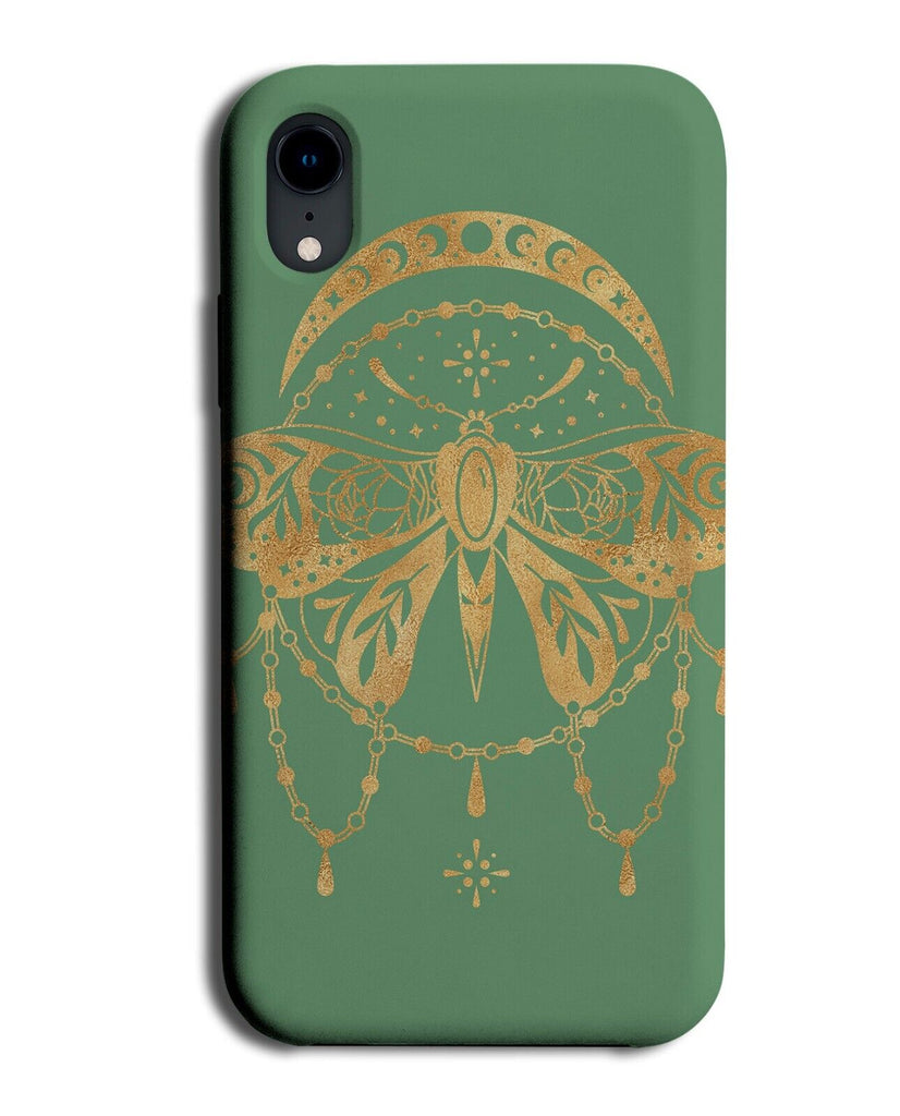Gold and Green Luna Moth Phone Case Cover Golden Mystical Moon Moths Girls P332G