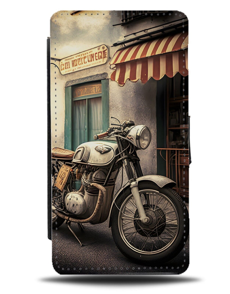 Biker Flip Wallet Case Old School Motorbike Photo Motorbikes Photograph CL67