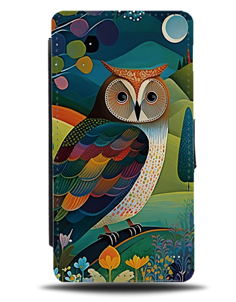 Owl Nature Flip Wallet Case Owls Bird Birds Retro Vintage Birds Of Prey Art CI41